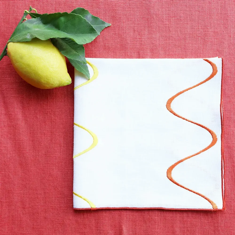 Table linen - Linen Napkin | ONDA Orange - GIARDINO SEGRETO