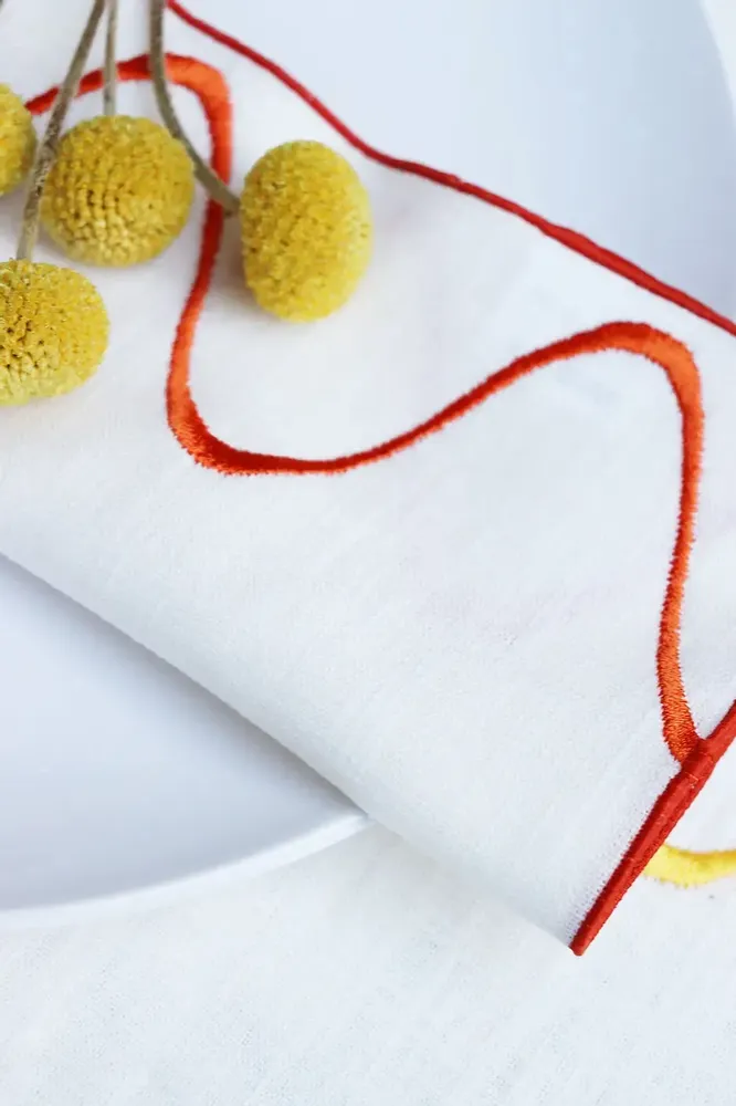 Table linen - Linen Napkin | ONDA Orange - GIARDINO SEGRETO