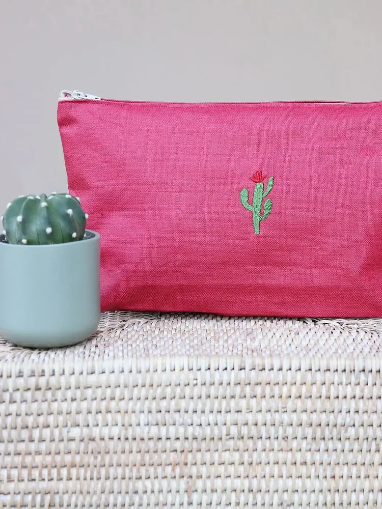 Pochettes - Pochette en lin| CACTUS - GIARDINO SEGRETO