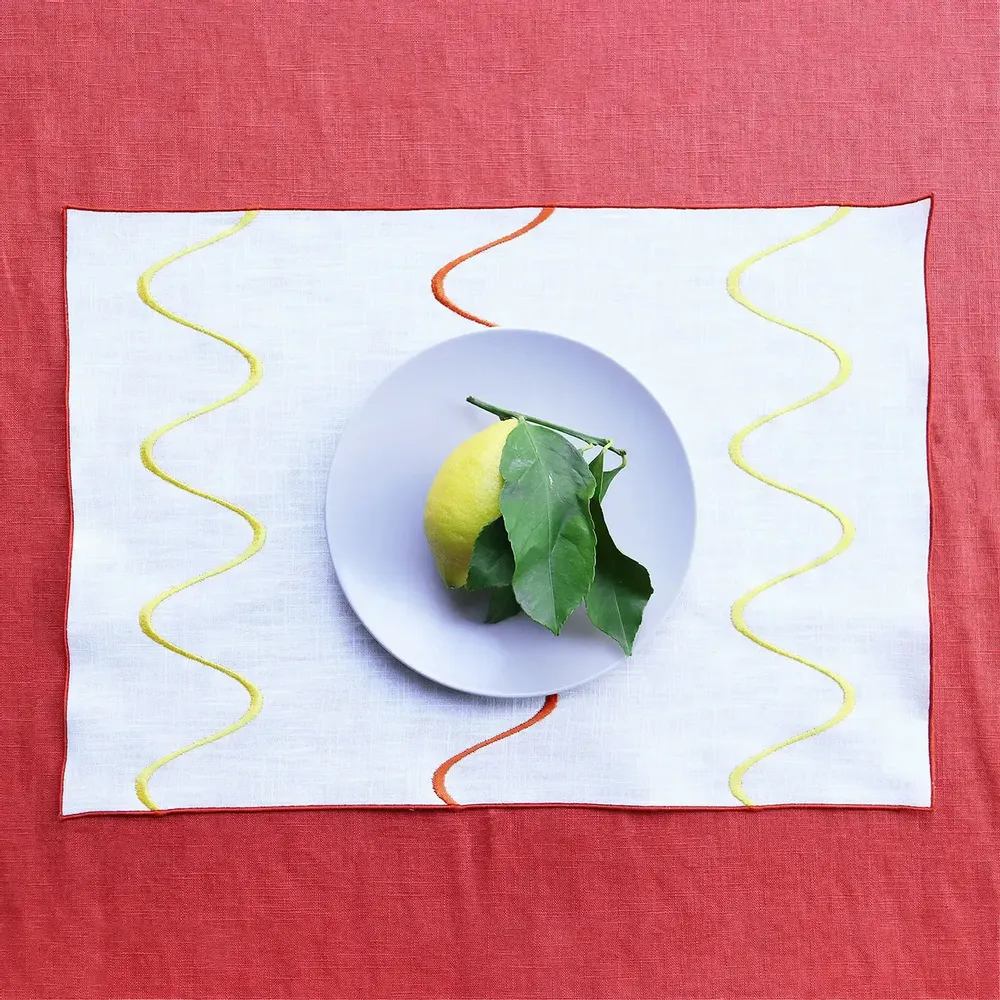 Table linen - Linen Placemat | ONDA Orange - GIARDINO SEGRETO