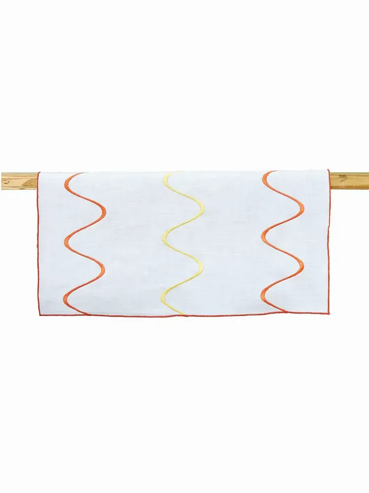 Table linen - Linen table runner | ONDA Orange - GIARDINO SEGRETO