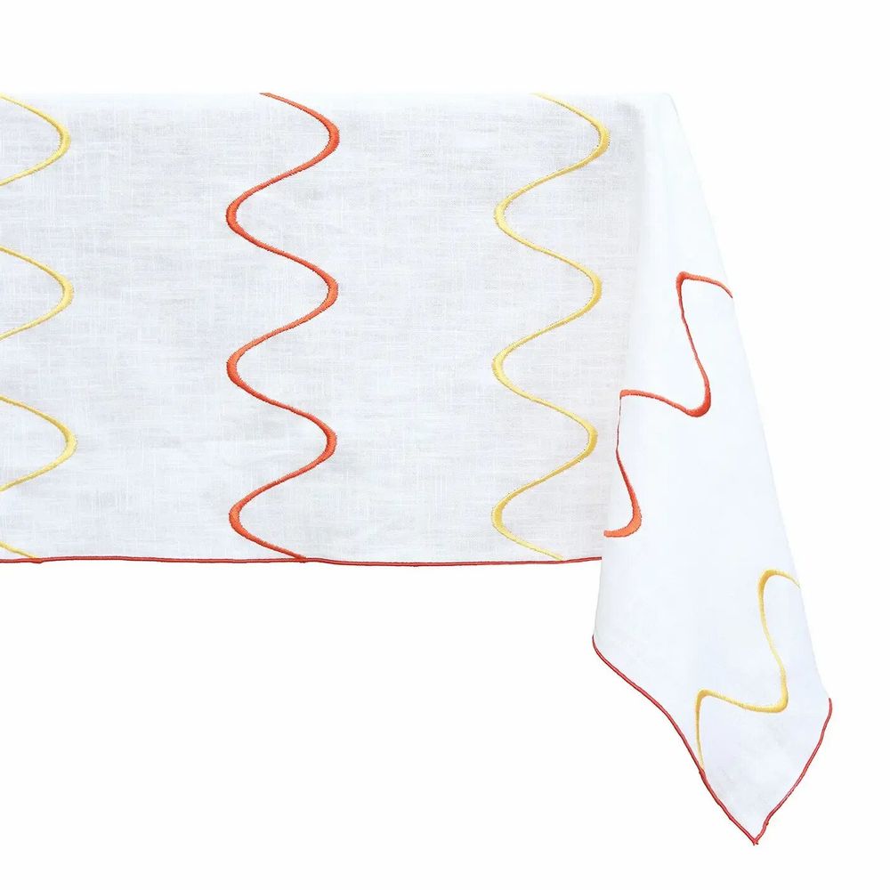 Linge de table textile - Nappe en lin | ONDA Orange - GIARDINO SEGRETO