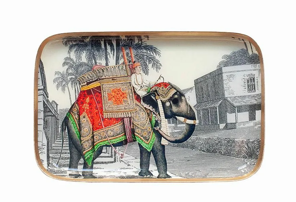 Trays - Maharaja enamelled tray - PARADISIO IMAGINARIUM