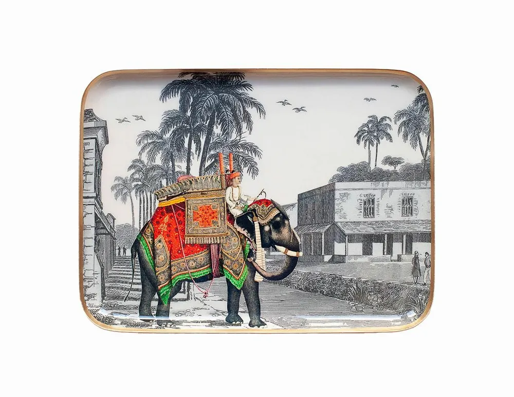 Trays - Maharaja enamelled tray - PARADISIO IMAGINARIUM