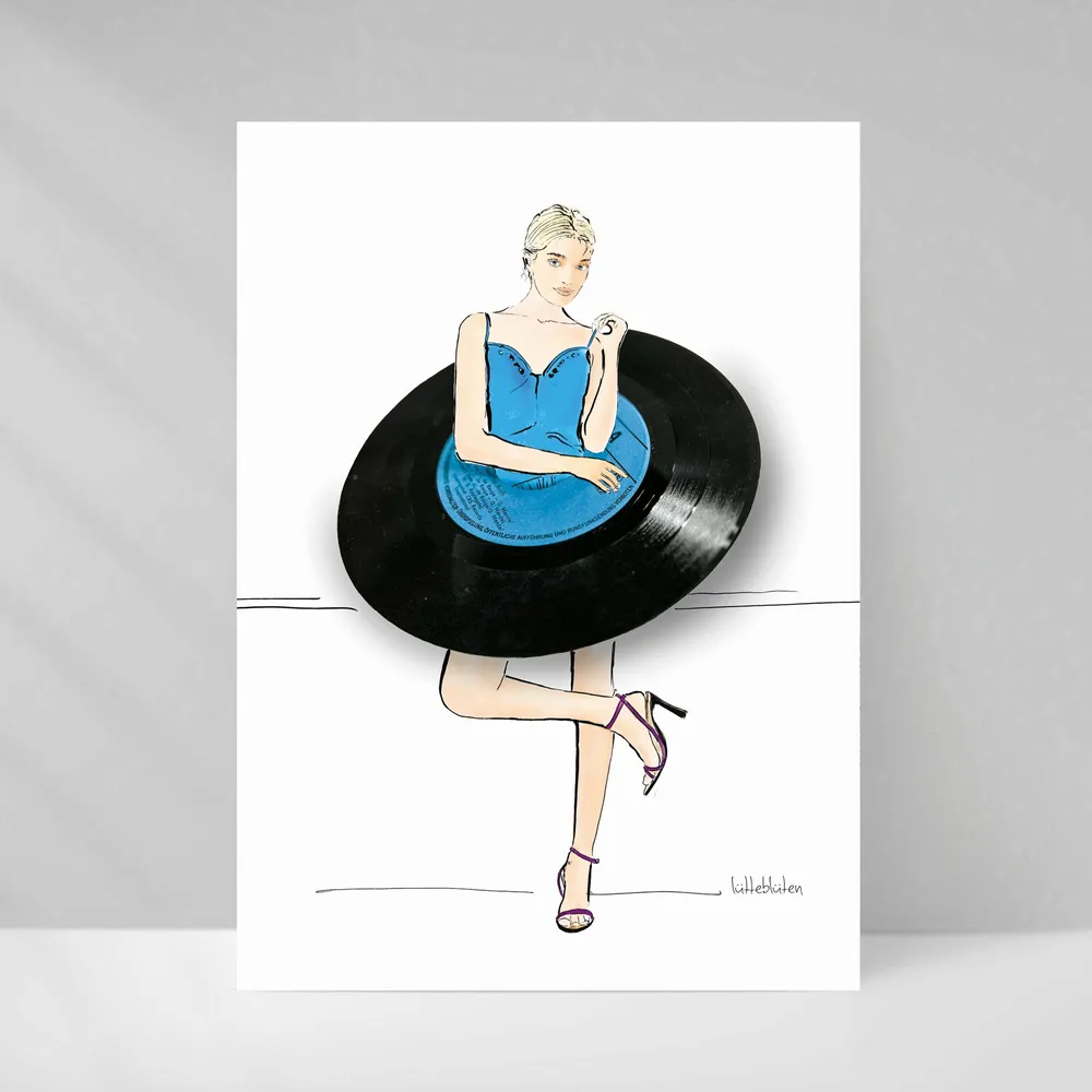 Papeterie - Carte avec enveloppe | J'adore le vinyle - LUETTEBLUETEN