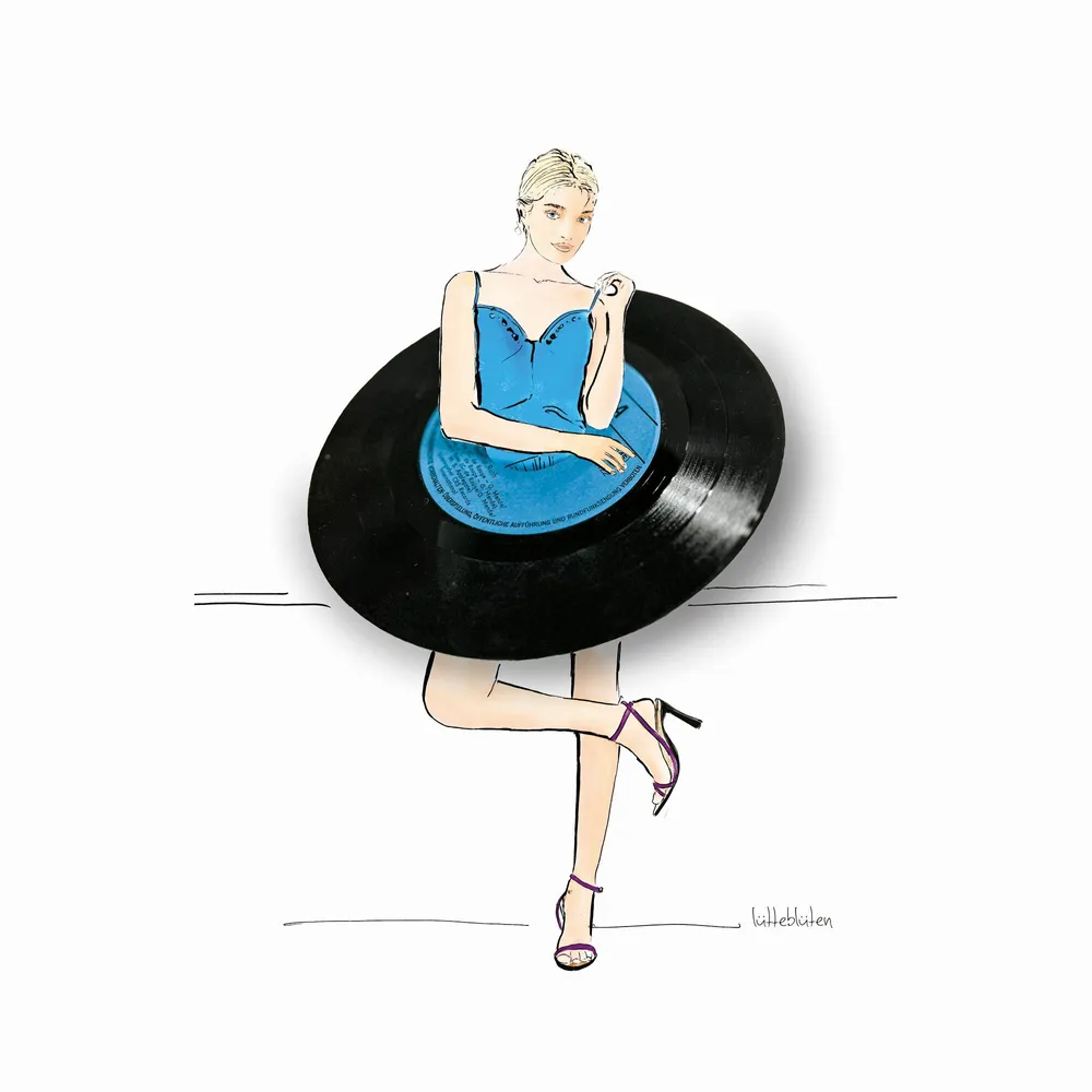 Papeterie - Carte avec enveloppe | J'adore le vinyle - LUETTEBLUETEN