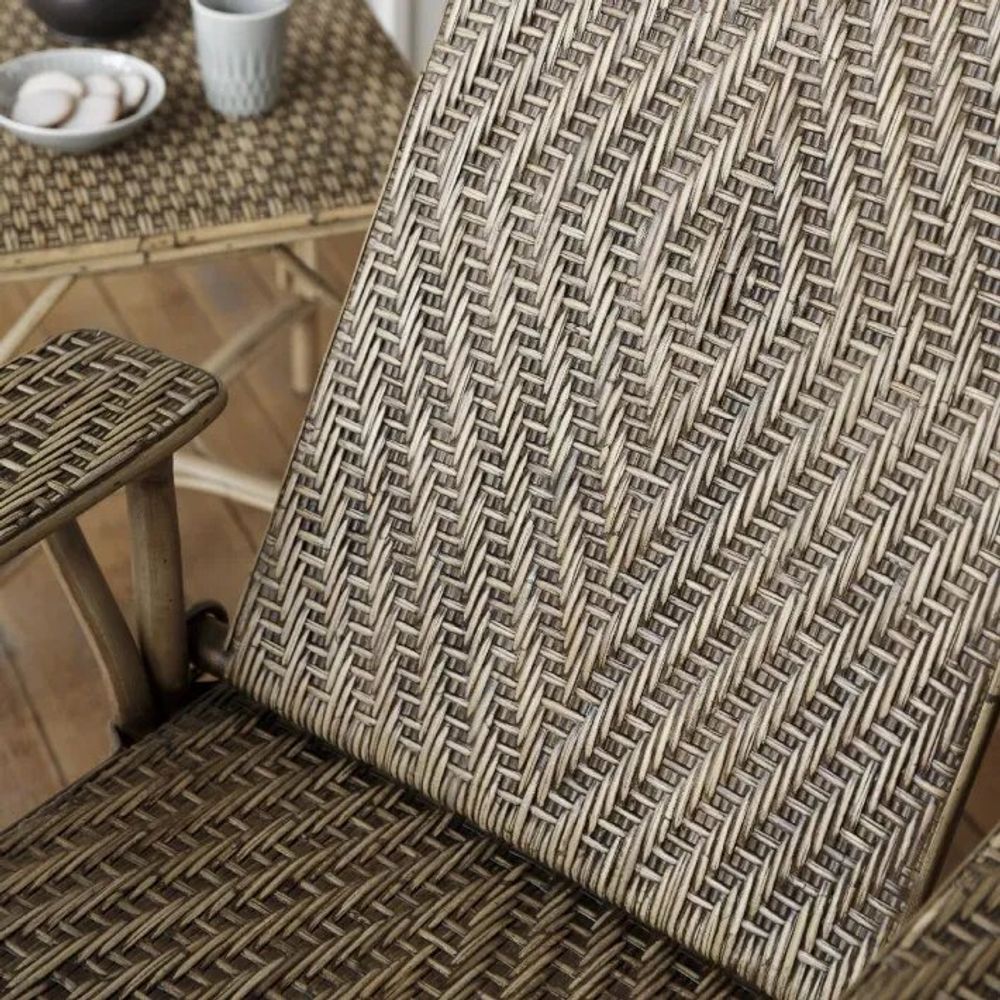 Lounge chairs - GRAND-MERE natural rattan lounge chair - KOK MAISON