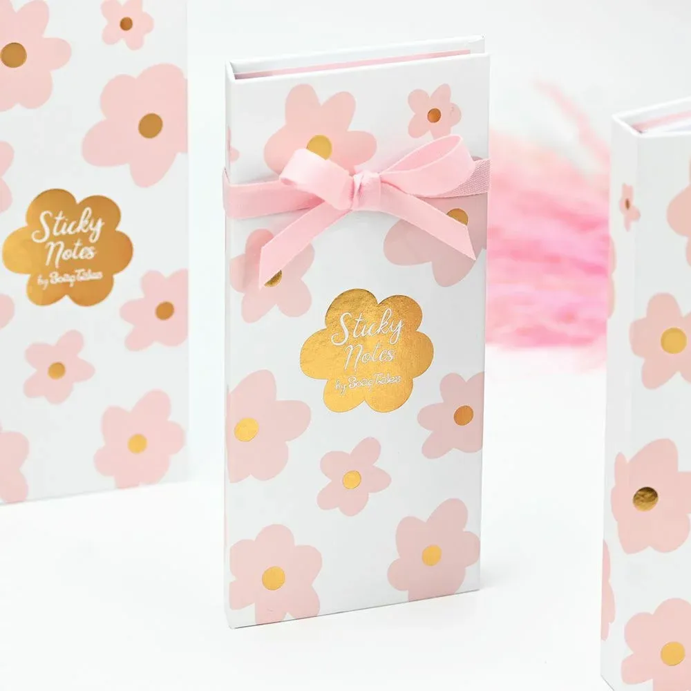 Papeterie bureau - Carnet avec post-it et stylo Pink Bloom - SOAPTALES