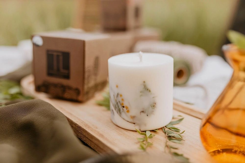 Bougies - Bougie au parfum de forêt - Blanche - TL CANDLES