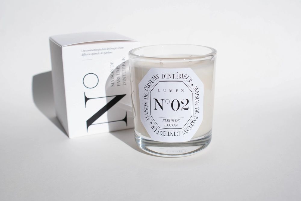 Candles - Natural Scented Candle 180g N°02 - Cotton Flower - LUMEN • MAISON DE PARFUMS D'INTÉRIEUR