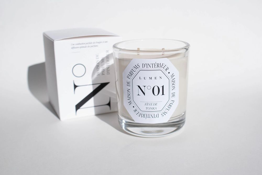 Bougies - Bougie Parfumée Naturelle 180g N°01 - Fève de Tonka - LUMEN • MAISON DE PARFUMS D'INTÉRIEUR
