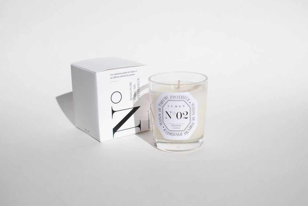 Bougies - Petite Bougie Parfumée Naturelle N°02 - Fleur de coton - LUMEN • MAISON DE PARFUMS D'INTÉRIEUR