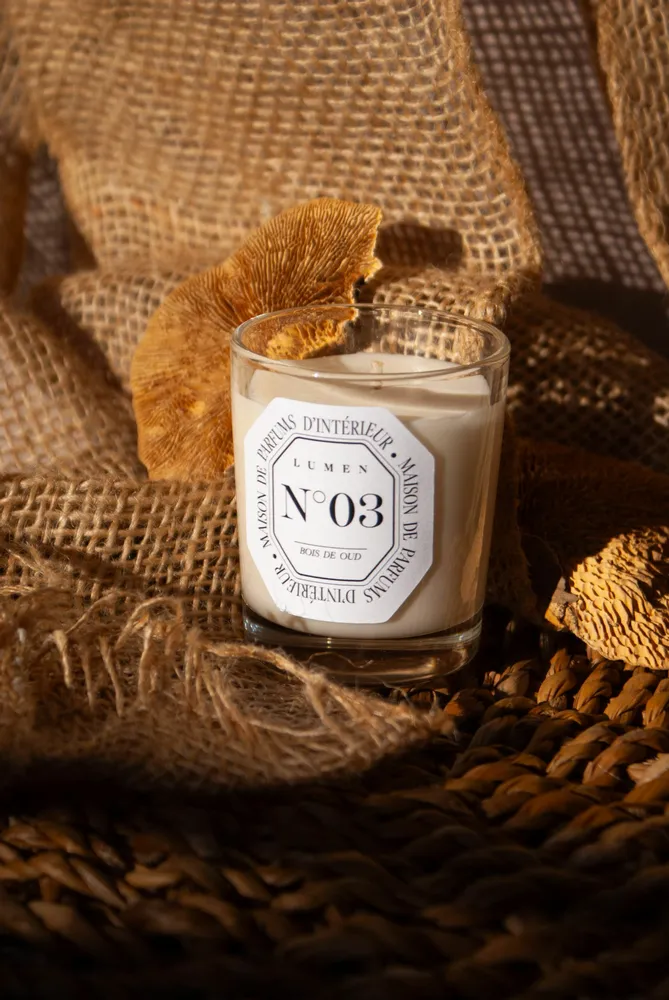 Candles - Small Natural Scented Candle No. 03 - Precious Oud Wood - LUMEN • MAISON DE PARFUMS D'INTÉRIEUR