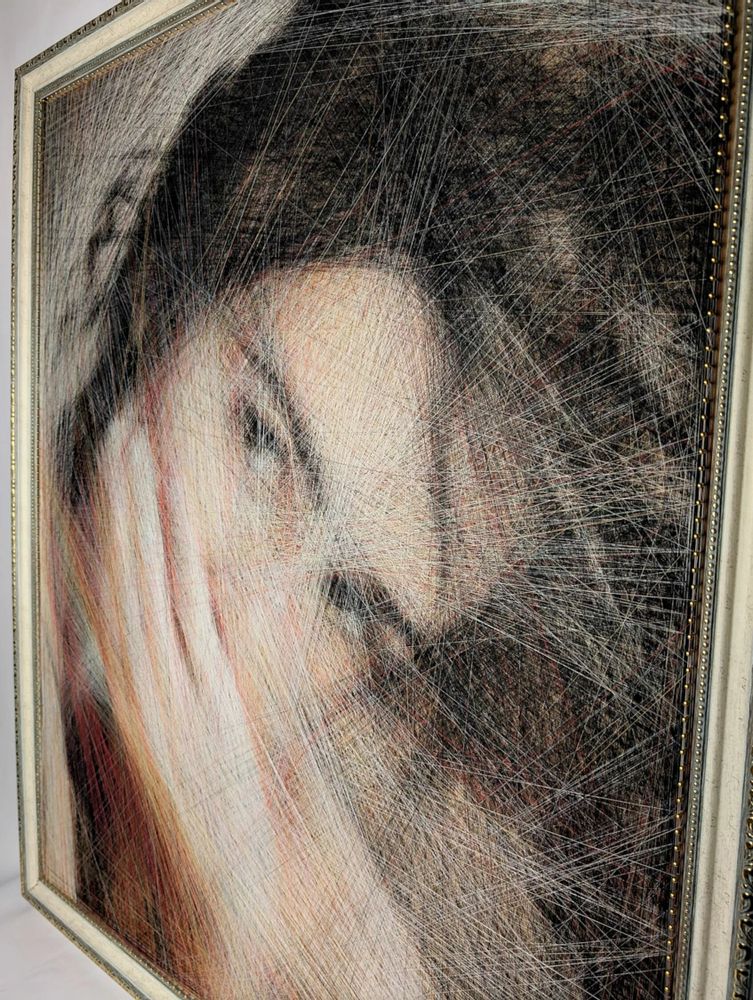 Cadeaux - Art textile / "Un Instant Inexprimé" / Portrait - ART NITKA