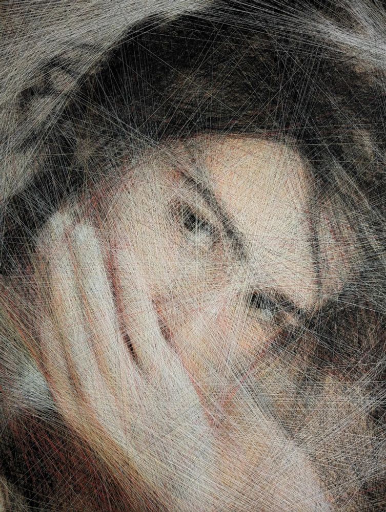 Cadeaux - Art textile / "Un Instant Inexprimé" / Portrait - ART NITKA