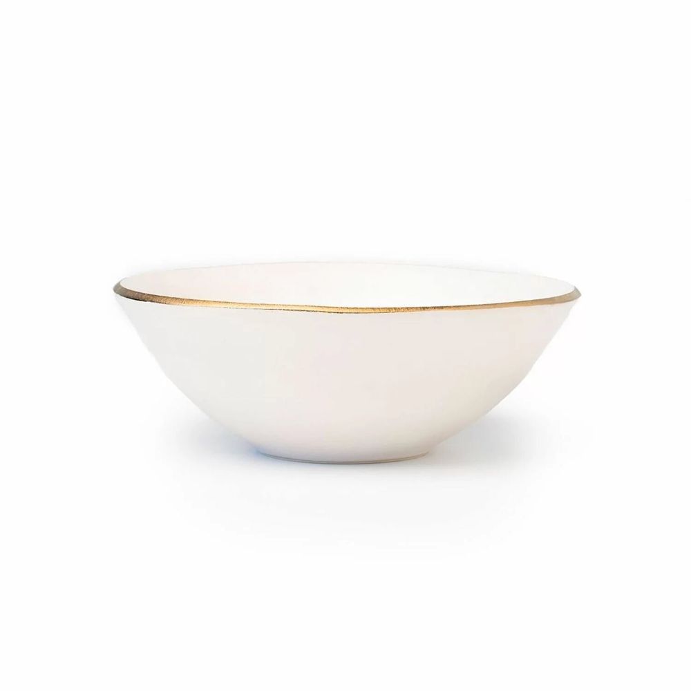 Platter and bowls - Bowls SUN. Portuguese ceramics. Ivory&Gold edging - SOWL