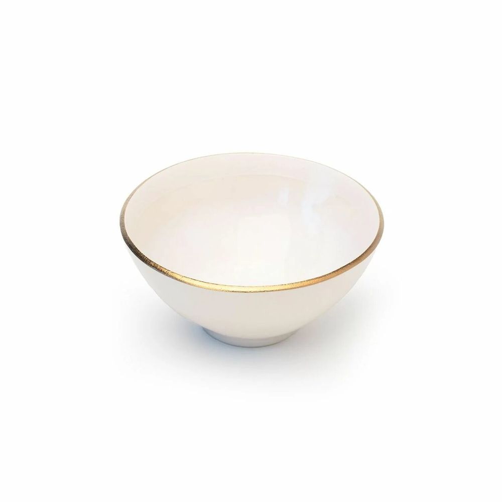 Platter and bowls - Bowls SUN. Portuguese ceramics. Ivory&Gold edging - SOWL
