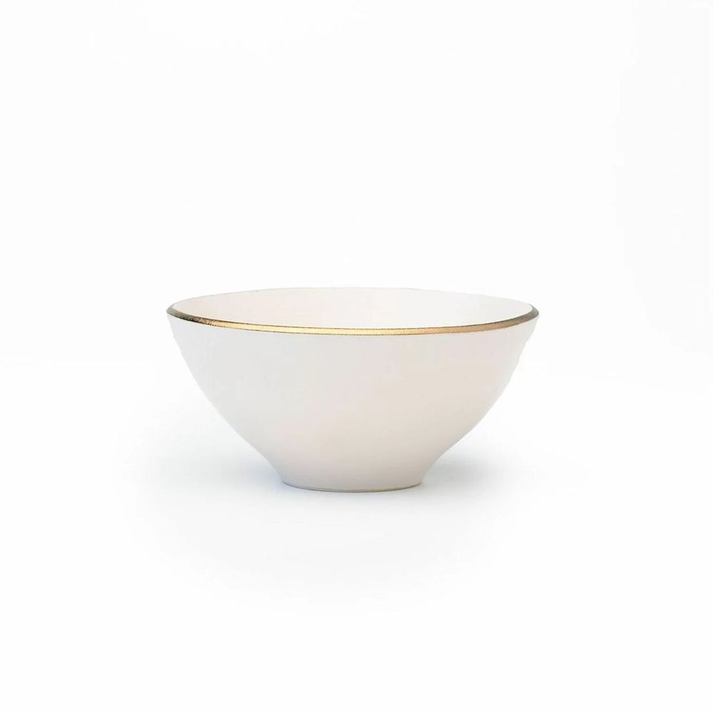 Platter and bowls - Bowls SUN. Portuguese ceramics. Ivory&Gold edging - SOWL