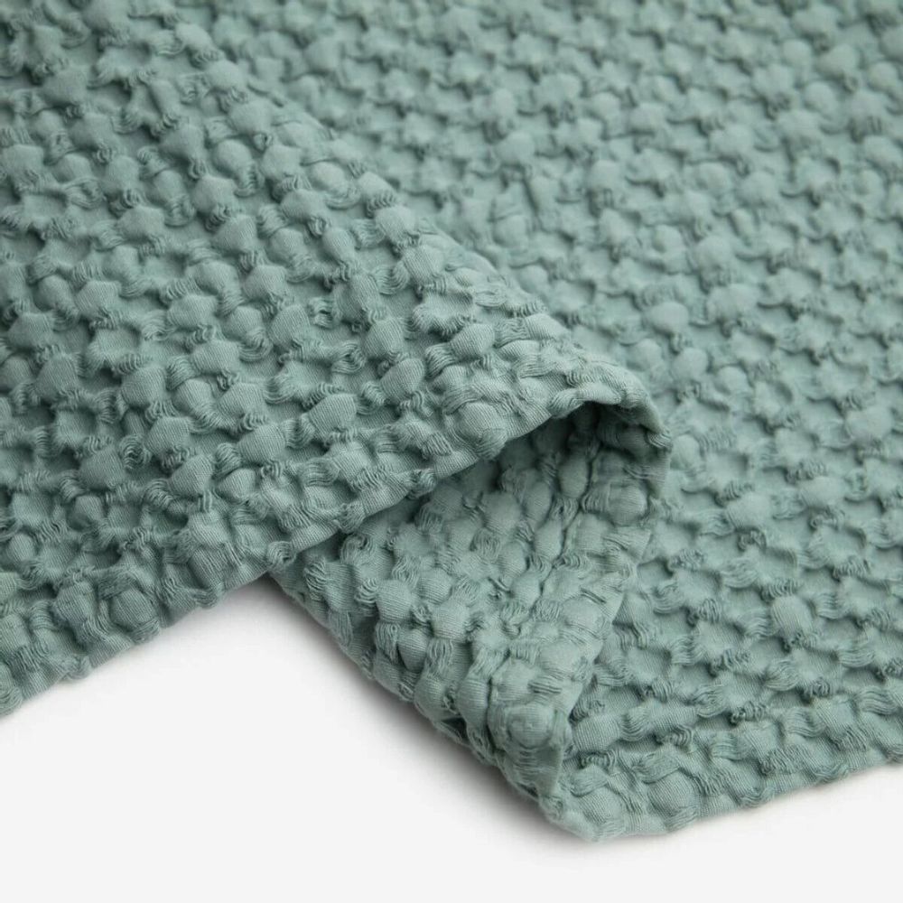 Throw blankets - Organic Cotton Knitted Throw Blanket. Green - SOWL