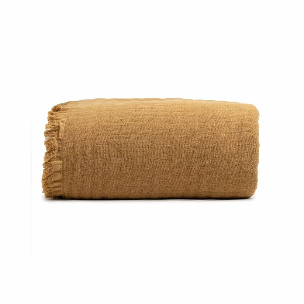 Throw blankets - Organic Cotton Quilt. Saffron - SOWL