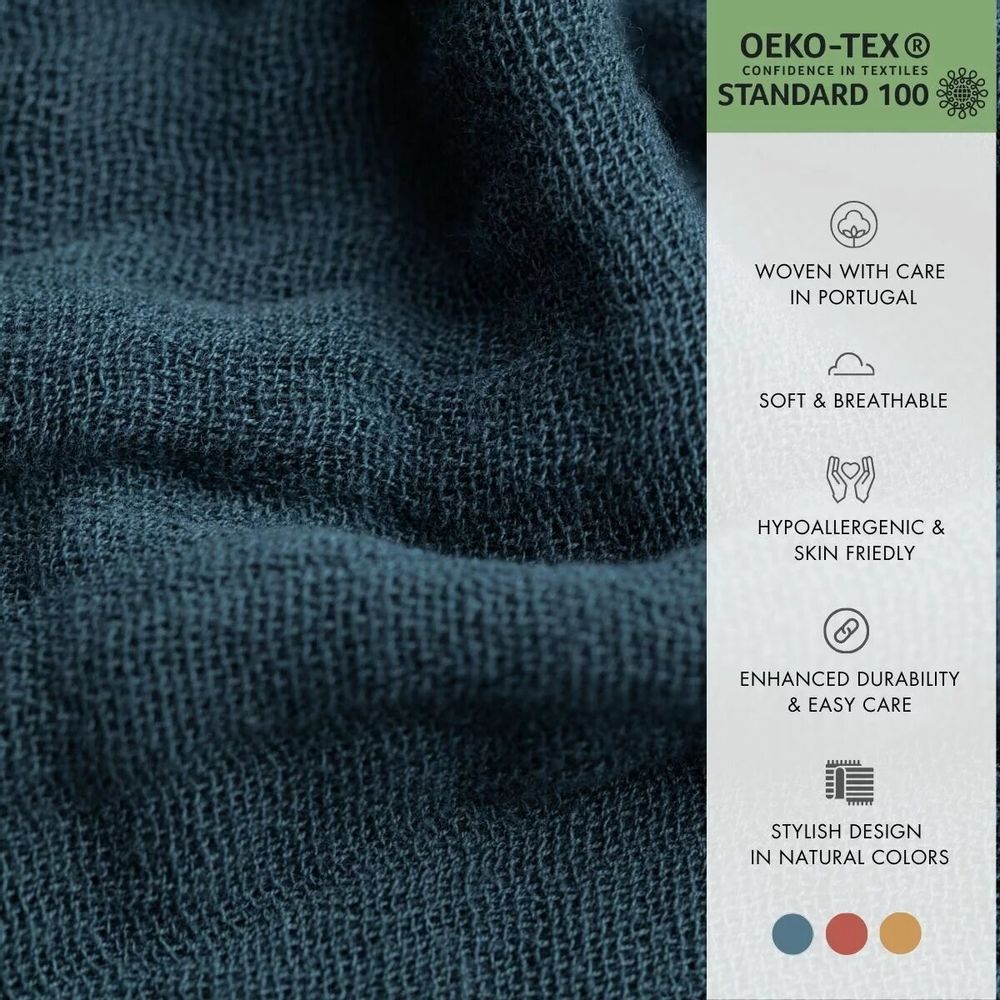 Throw blankets - Organic Cotton Quilt. Dark Blue - SOWL