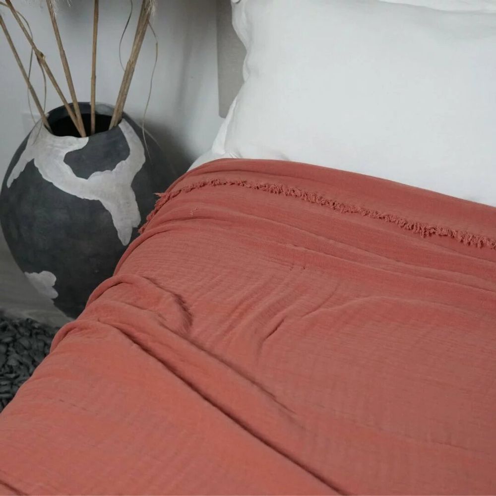 Plaids - Couette en coton biologique. Corail - SOWL