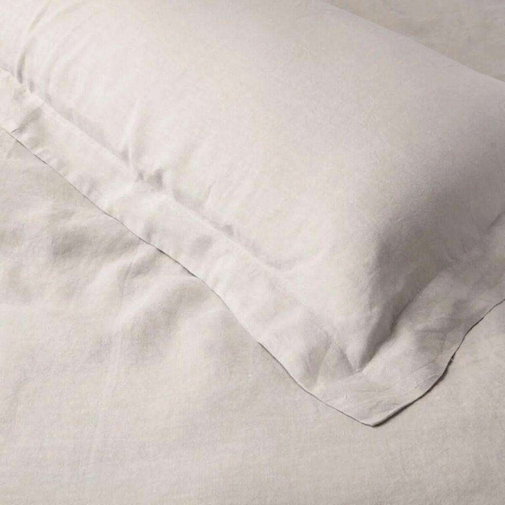 Linge de lit - Ensemble de Linge de Lit en Lin Lavé Premium. Taie d'oreiller. Blanc - SOWL