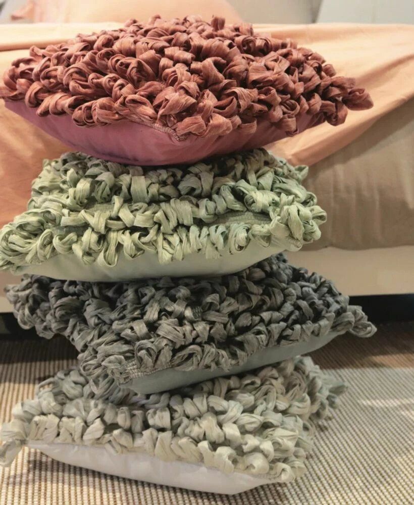 Coussins textile - Coussin décoratif fait main. Décor recyclé du Portugal. Blanc - SOWL