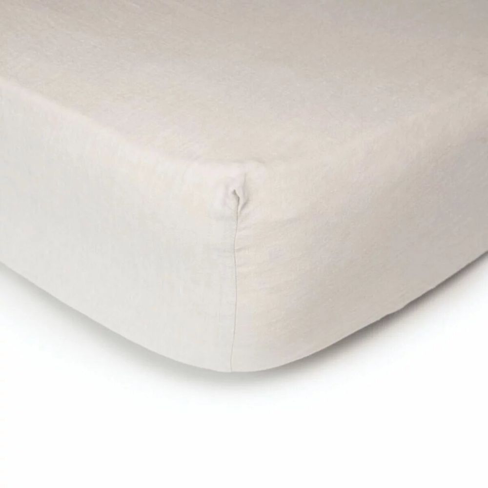 Bed linens - Premium Washed Linen Bed Set. Top Sheet. Ivory - SOWL