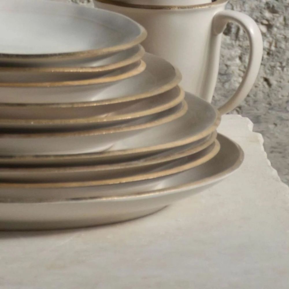 Platter and bowls - Plates TWILIGHT. Portuguese ceramics. Ivory - SOWL