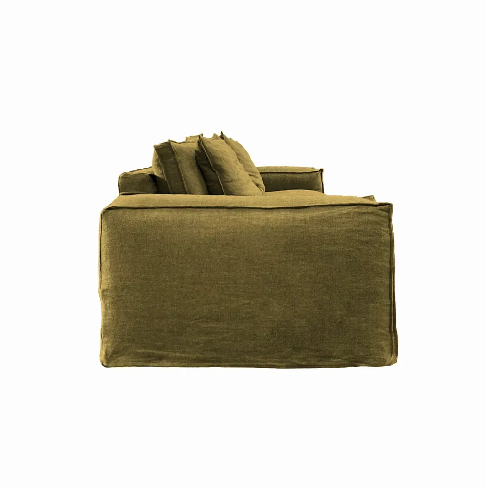 Sofas - Portobello khaki wooded sofa - 3 seats - JOLI JOUR PARIS