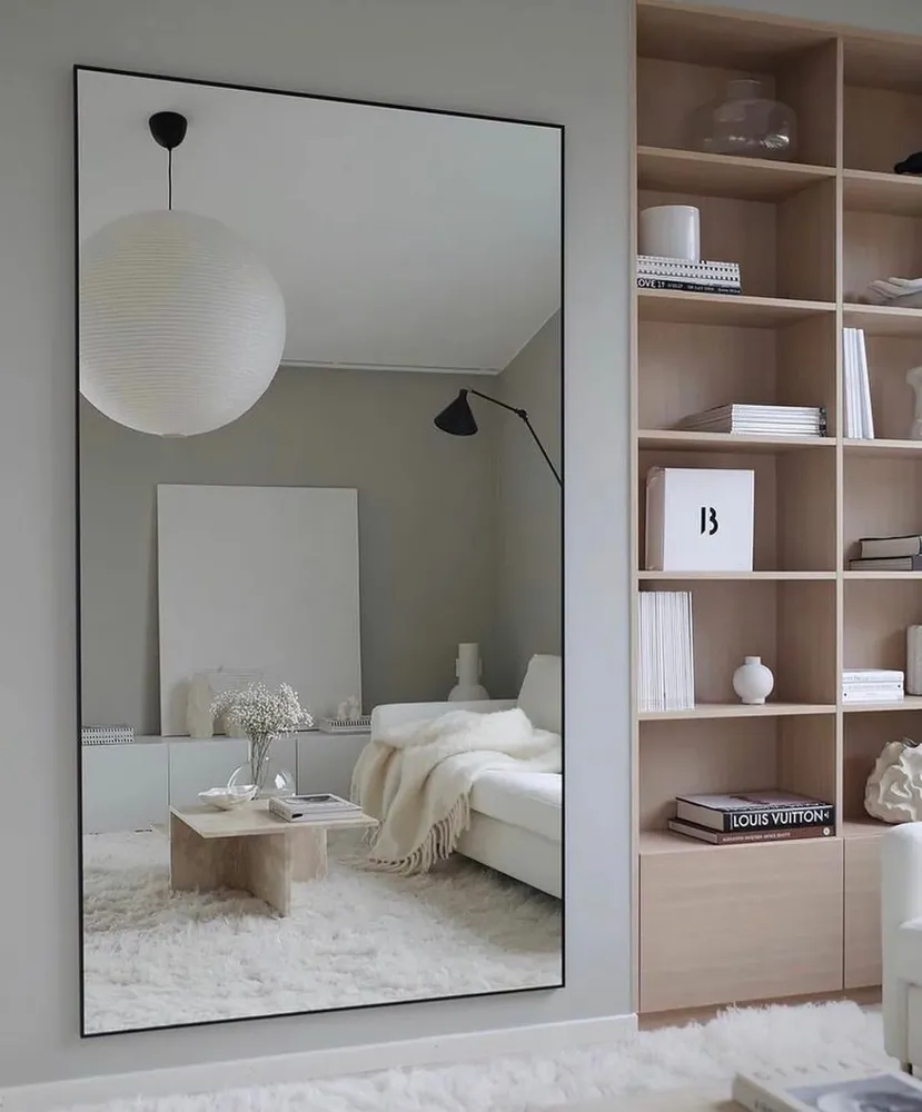 Miroirs - Grand miroir pleine longueur avec cadre noir (100x170cm) - SCANDINAVIAN GLASSFACTORY
