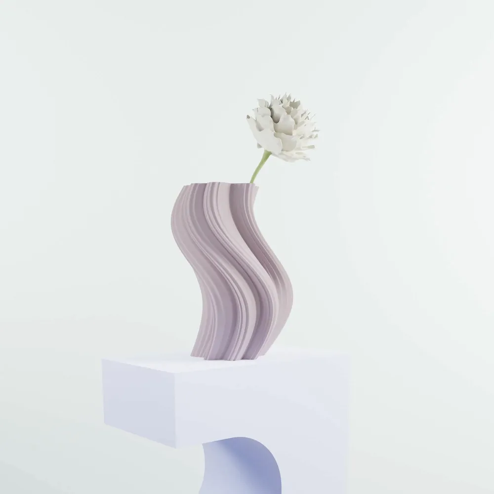 Office design and planning - Vase "Heat Wave" - AURA 3D