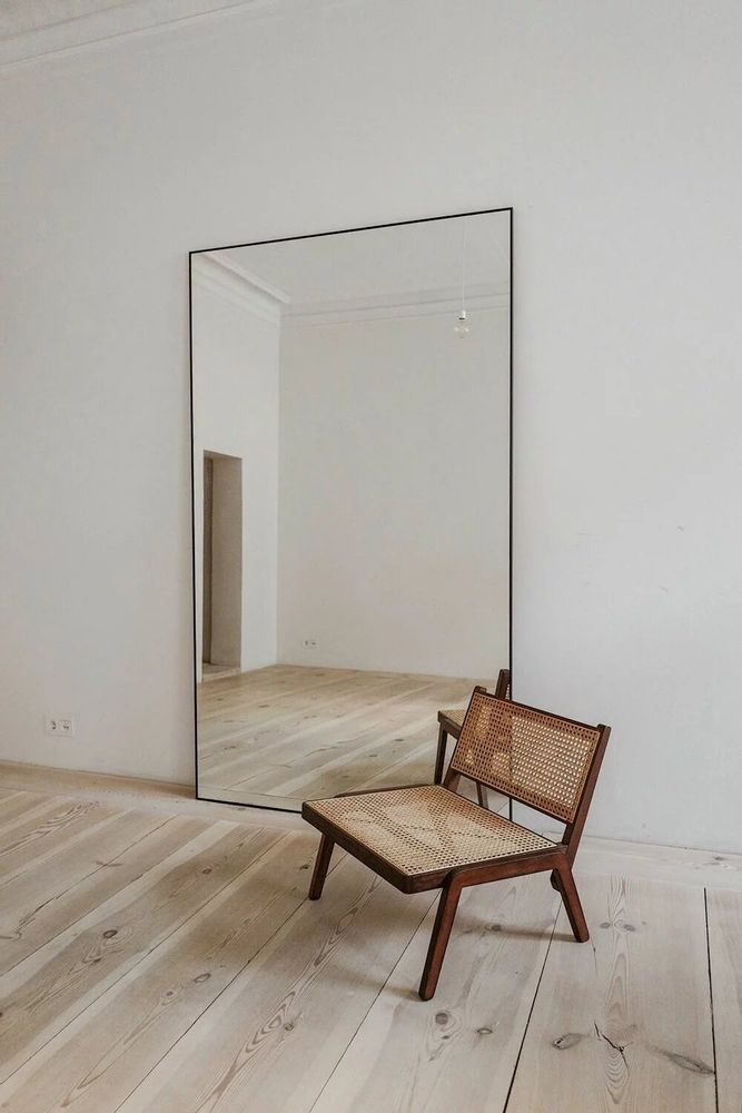 Mirrors - Extra Large Full Length Mirror With Black Frame (130x220cm) - SCANDINAVIAN GLASSFACTORY