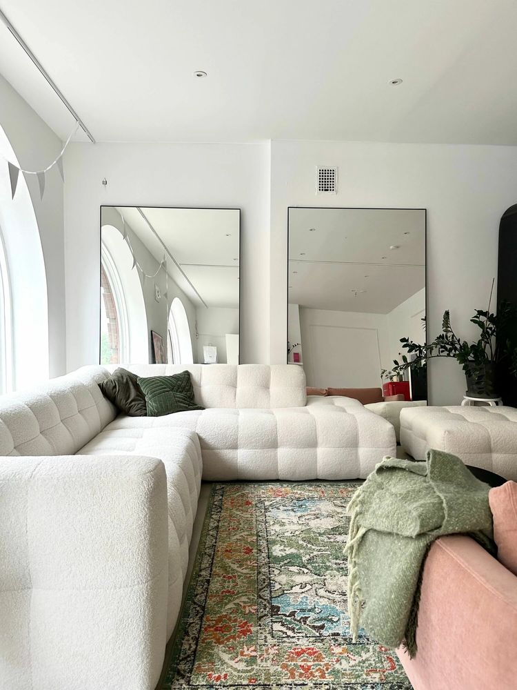 Mirrors - Extra Large Full Length Mirror With Black Frame (130x220cm) - SCANDINAVIAN GLASSFACTORY
