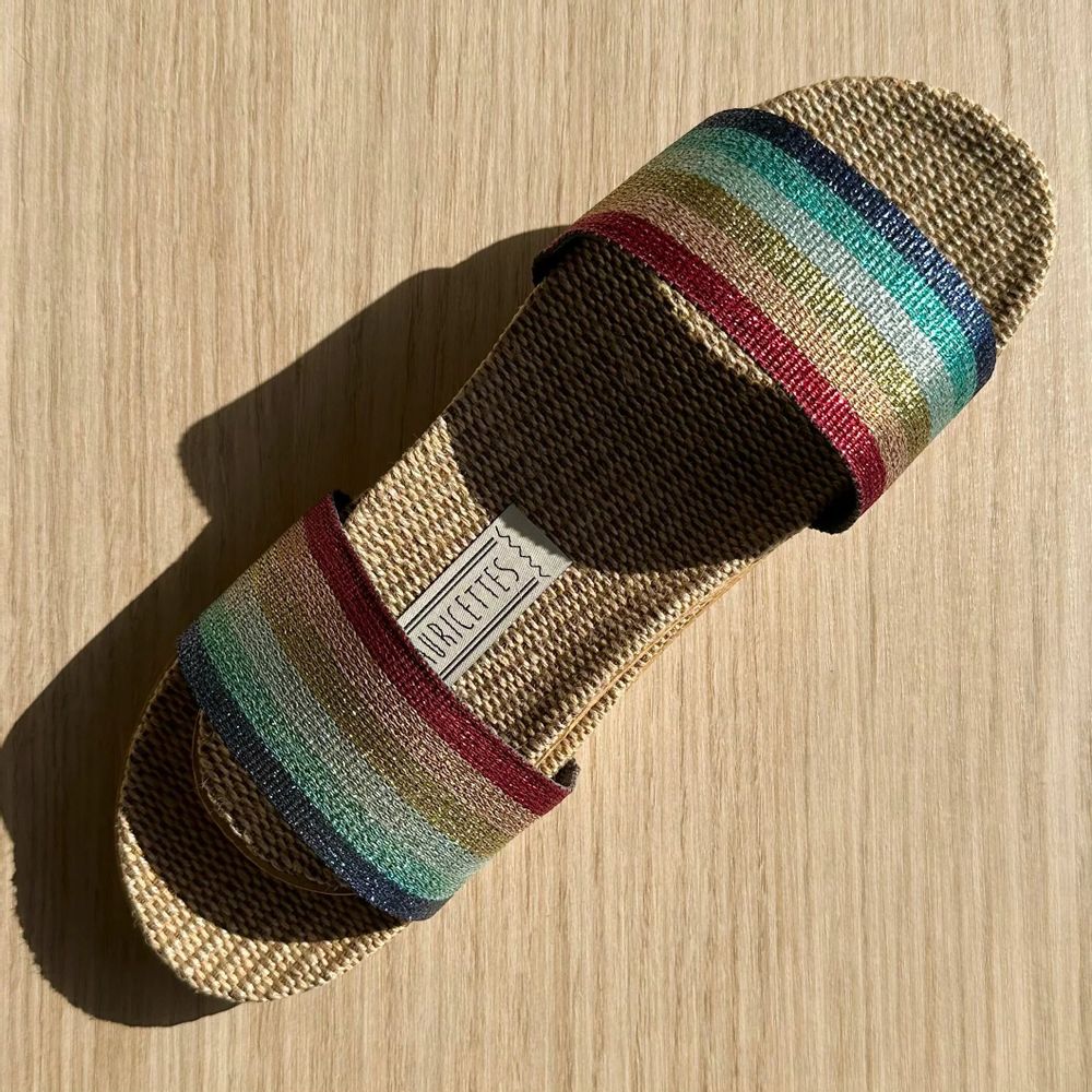 Loungewear - LES MAURICETTES by Gigi, ultra light lurex flip-flops - LES MAURICETTES