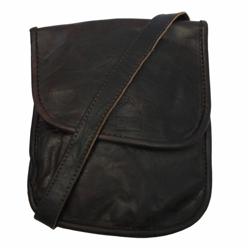 Leather goods - Leather travel pouch with shoulder strap - BERBER LEATHER