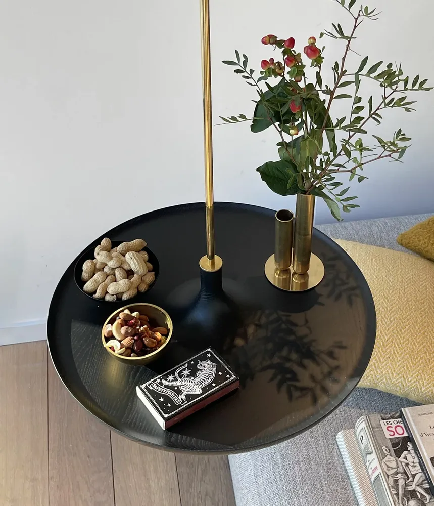 Shelves - Spinning top shelf TOUPY 38 cm - Black stained ashwood - MADEMOISELLE JO