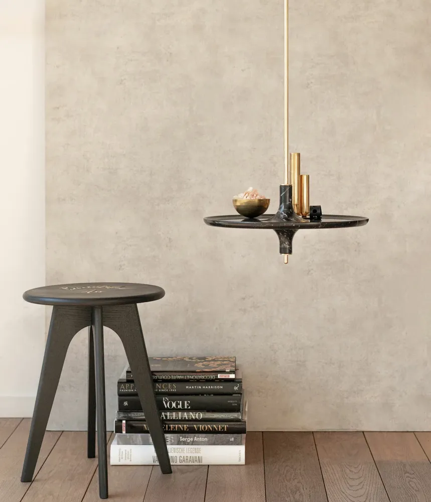 Bathroom equipment - Spinning top shelf TOUPY - Nero marquina black marble - MADEMOISELLE JO SRL