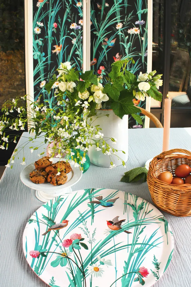 Trays - French garden round tray - PARADISIO IMAGINARIUM