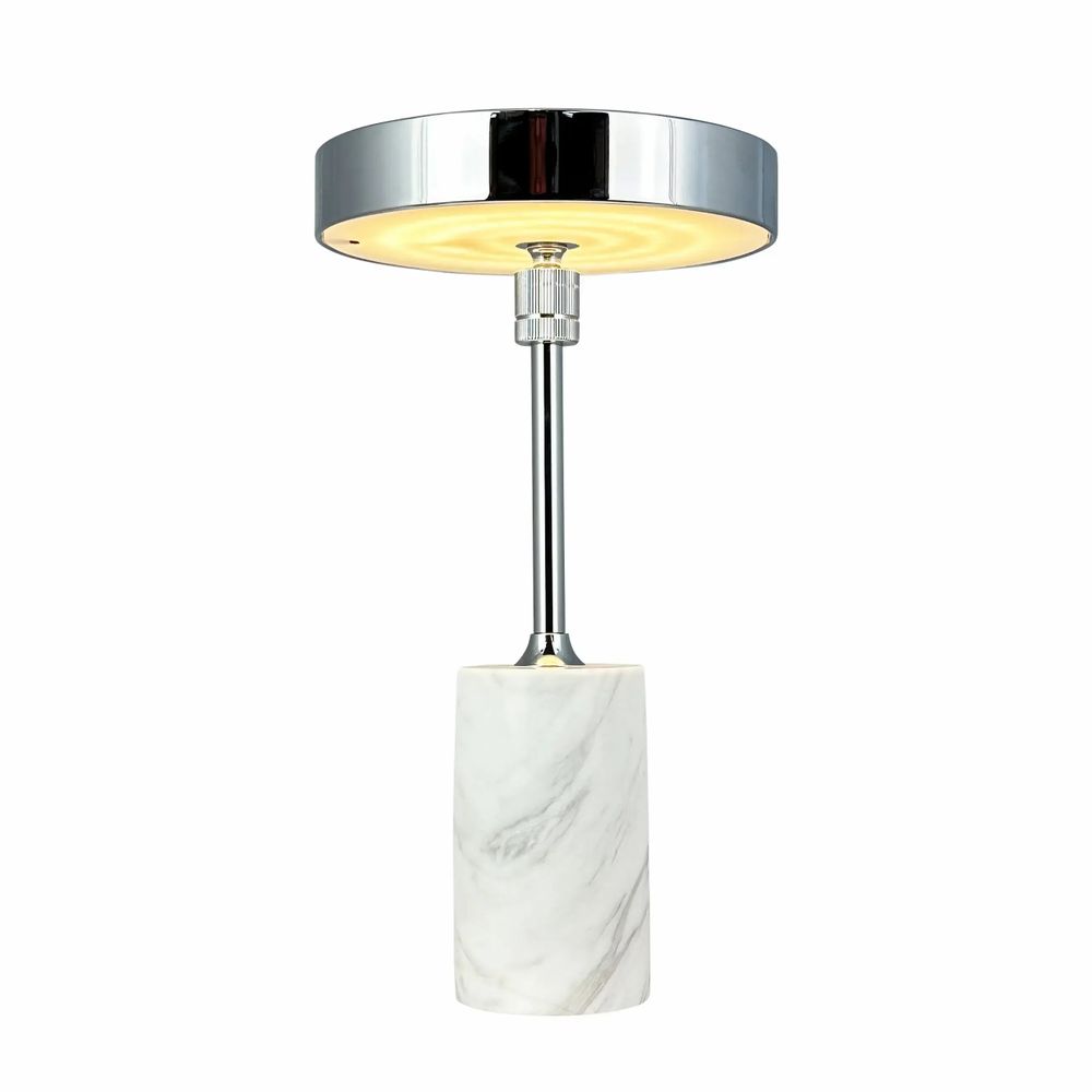 Lampes de table - Lampe de table LED rechargeable Starlight chrome/marbre blanc - DYBERG LARSEN