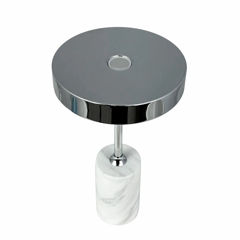 Lampes de table - Lampe de table LED rechargeable Starlight chrome/marbre blanc - DYBERG LARSEN