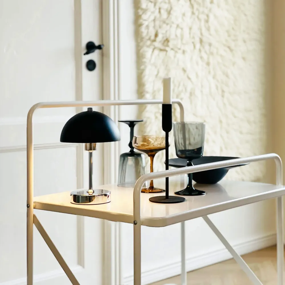 Lampes à poser - Lampe de table LED Malmø noir/chrome rechargeable - DYBERG LARSEN