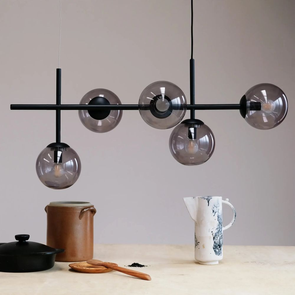 Hanging lights - Como Long table pendant black - DYBERG LARSEN