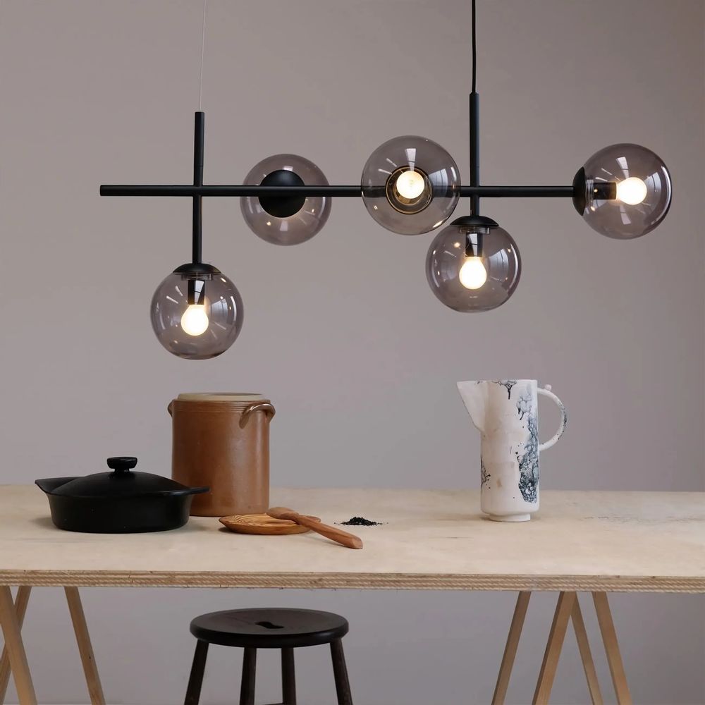 Hanging lights - Como Long table pendant black - DYBERG LARSEN