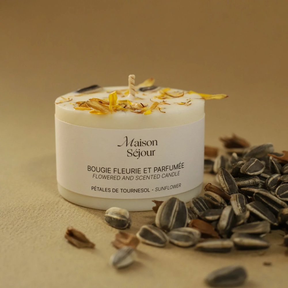 Décorations florales - Bougie votive - Pétales de tournesol (80G) - MAISON SÉJOUR