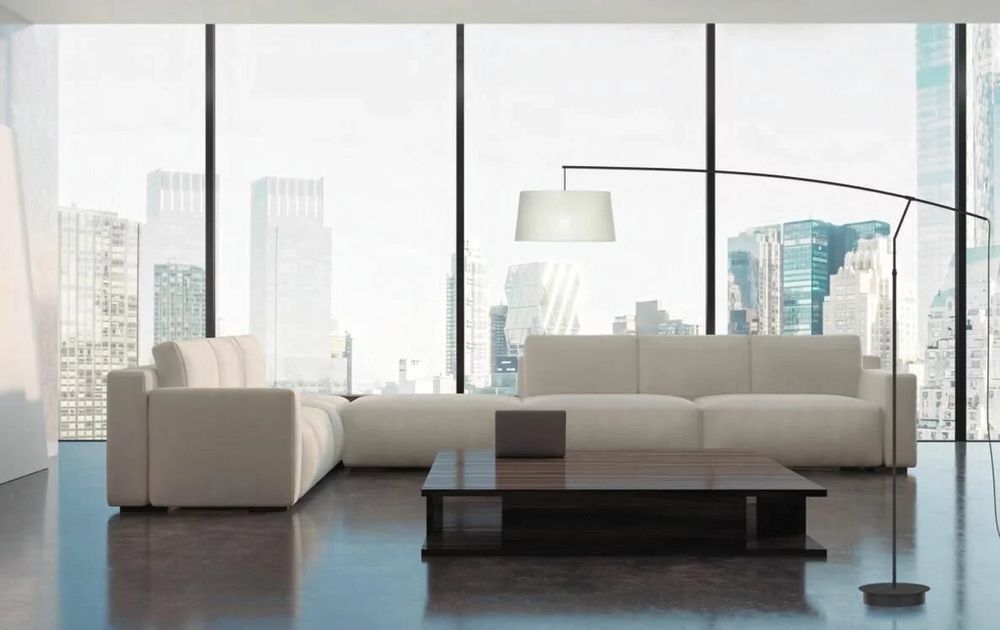 Floor lamps - ARCO floor lamp with white or anthracite cotonet lampshade - LUXCAMBRA
