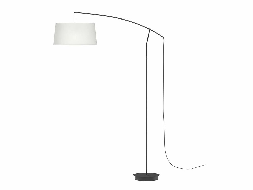 Floor lamps - ARCO floor lamp with white or anthracite cotonet lampshade - LUXCAMBRA