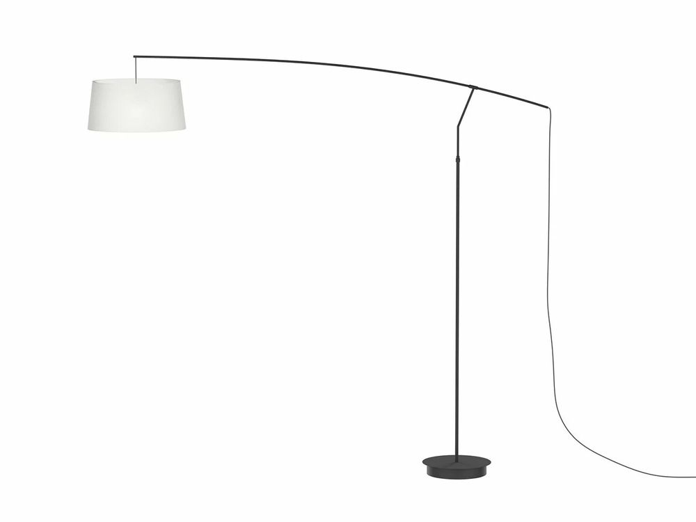 Floor lamps - ARCO floor lamp with white or anthracite cotonet lampshade - LUXCAMBRA