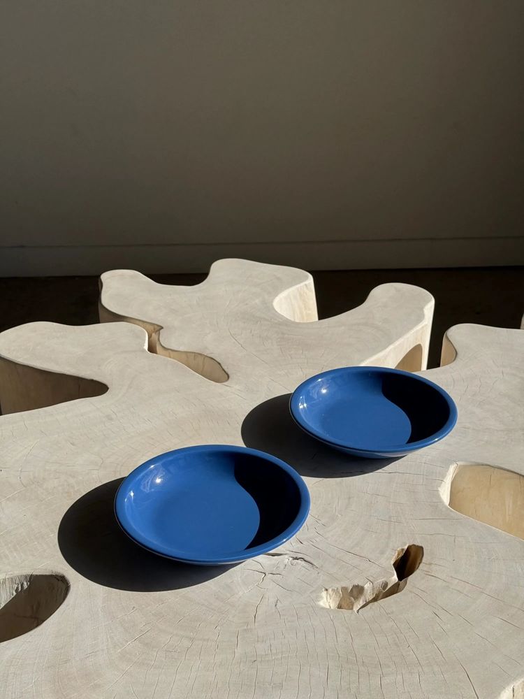 Assiettes au quotidien - 2 assiettes vintage bleues creuses D22 - OFFICE OBJETS